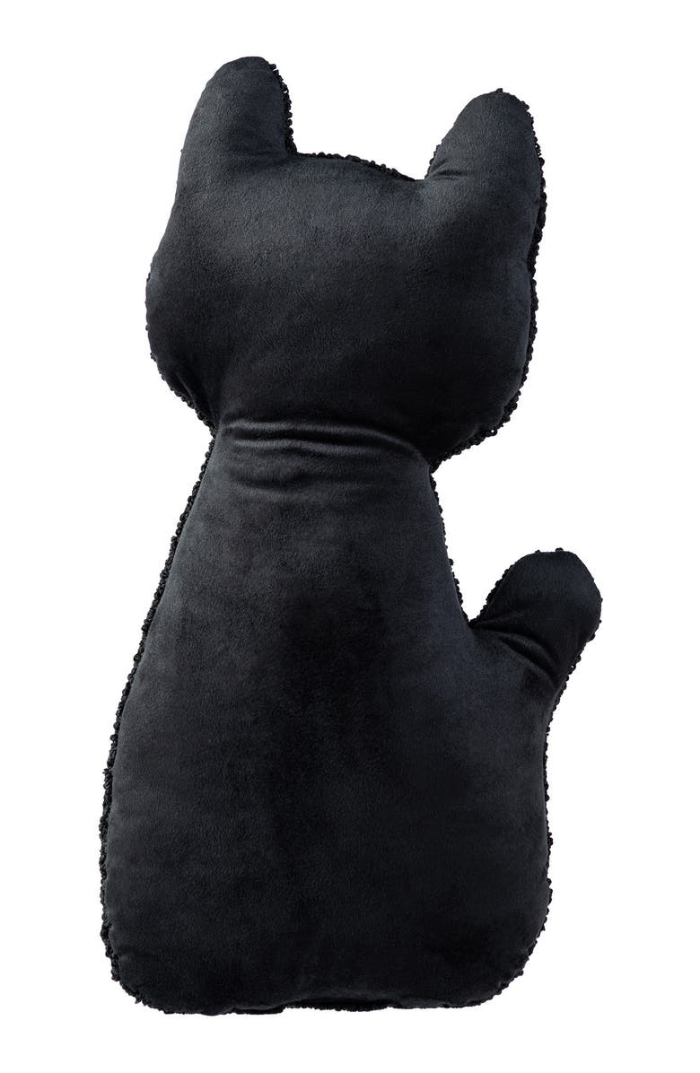 Glitzhome Halloween Hooked Ghost Skeleton Cat Shaped Pillow, Alternate, color, 