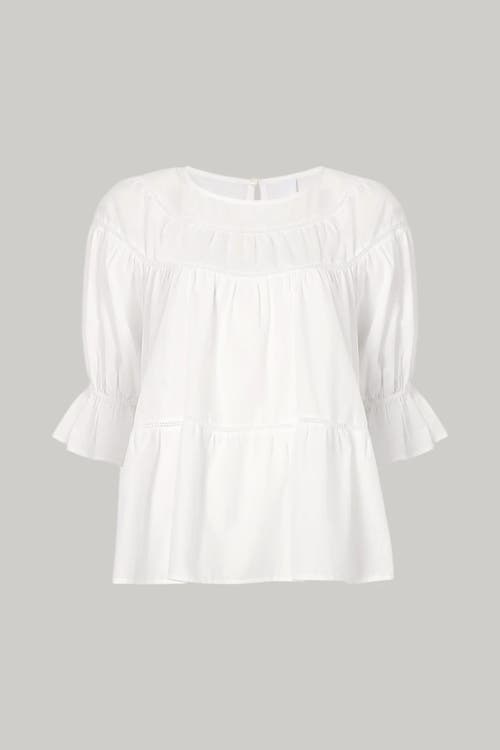Merlette Soliman Solid Print Top In White