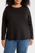 Eileen Fisher Crewneck Long Sleeve Organic Cotton T-Shirt