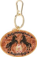 Solar Eclipse Hand Painted Lucky Mustard Rodeo Chain Bag Charm