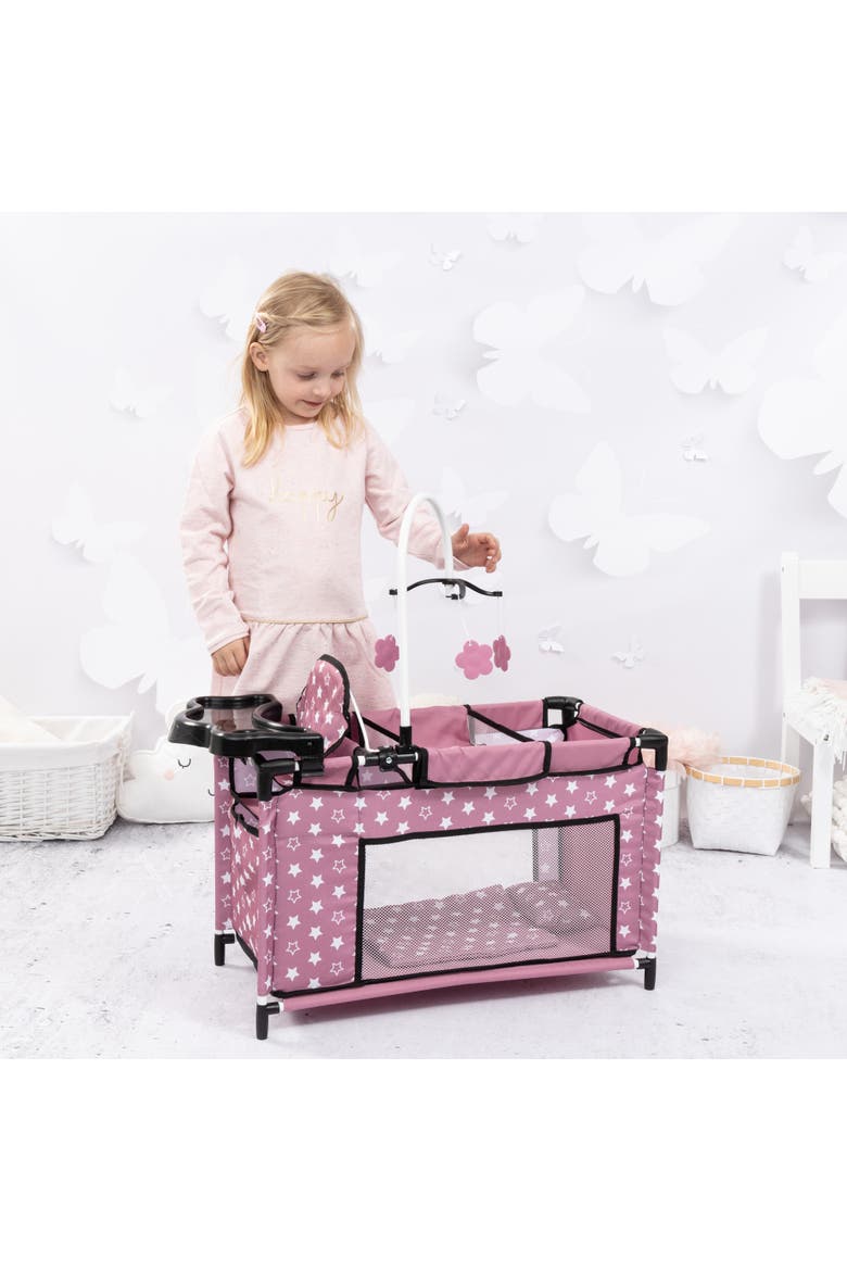 Doll Travel Multi Bed, Playpen Care Center, For Dolls Up to 18 Inches, Kid 3+, Alternate, color, Multicolored