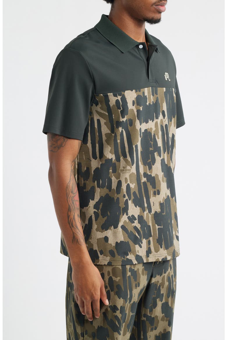 Tour Divot Camo Polo, Alternate, color, BARK CAMO