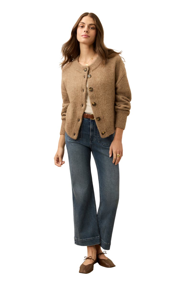 Faherty Alpine Cozy Cardigan, Alternate, color, Toffee