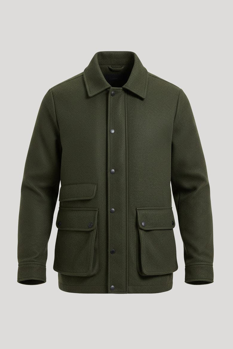 Flannel Lined Barn Coat, Main, color, Olive