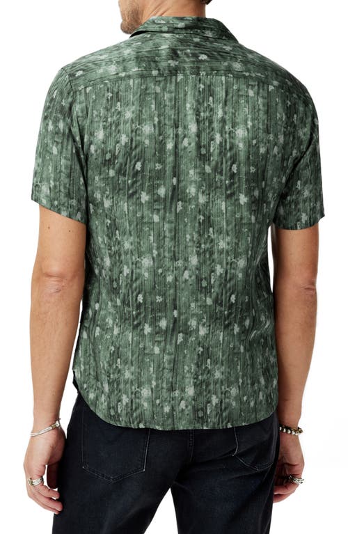John Varvatos Sean Short Sleeve Button-up Shirt In Clover Green