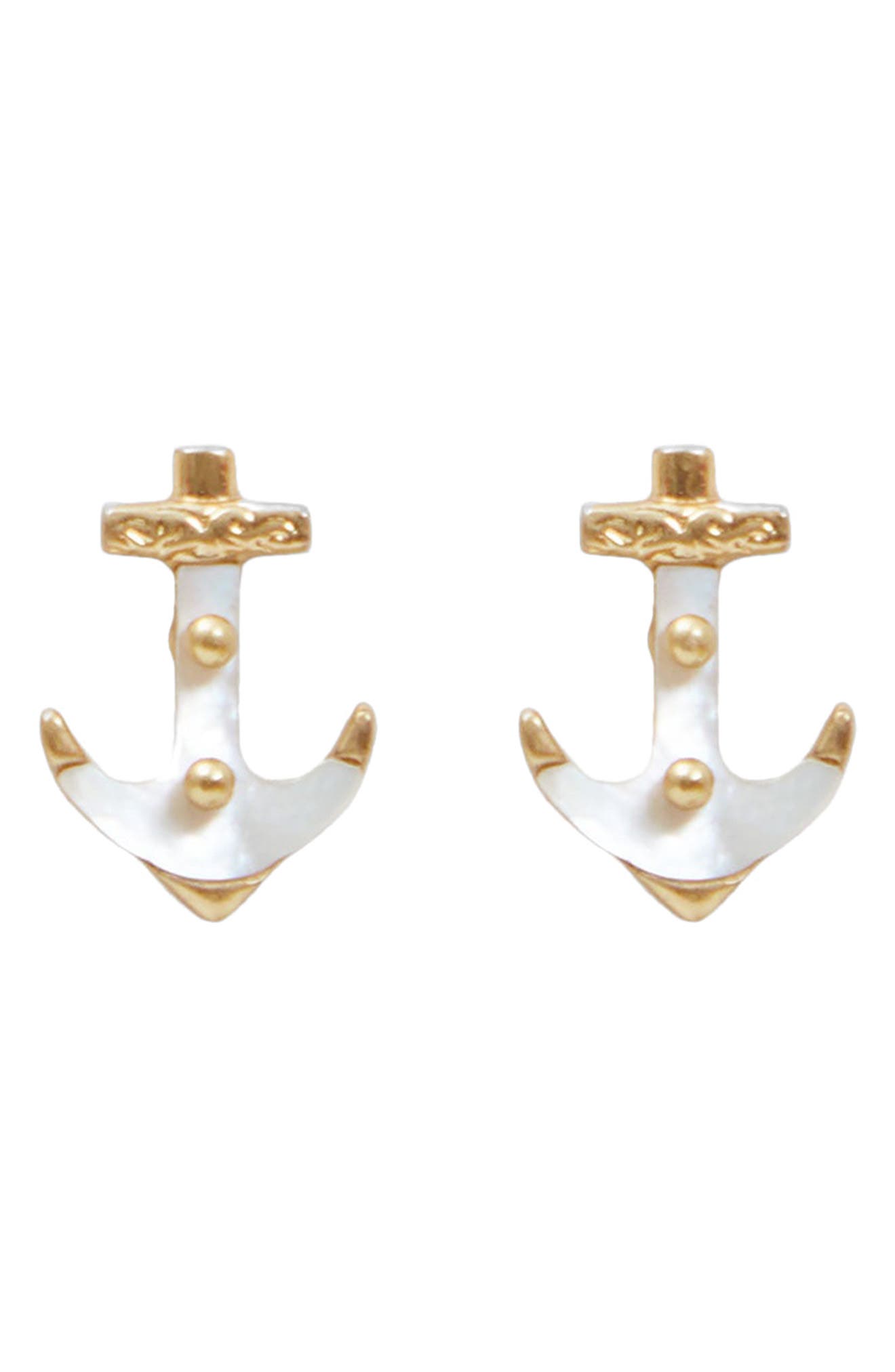 Clare V. Anchor Stud Earrings