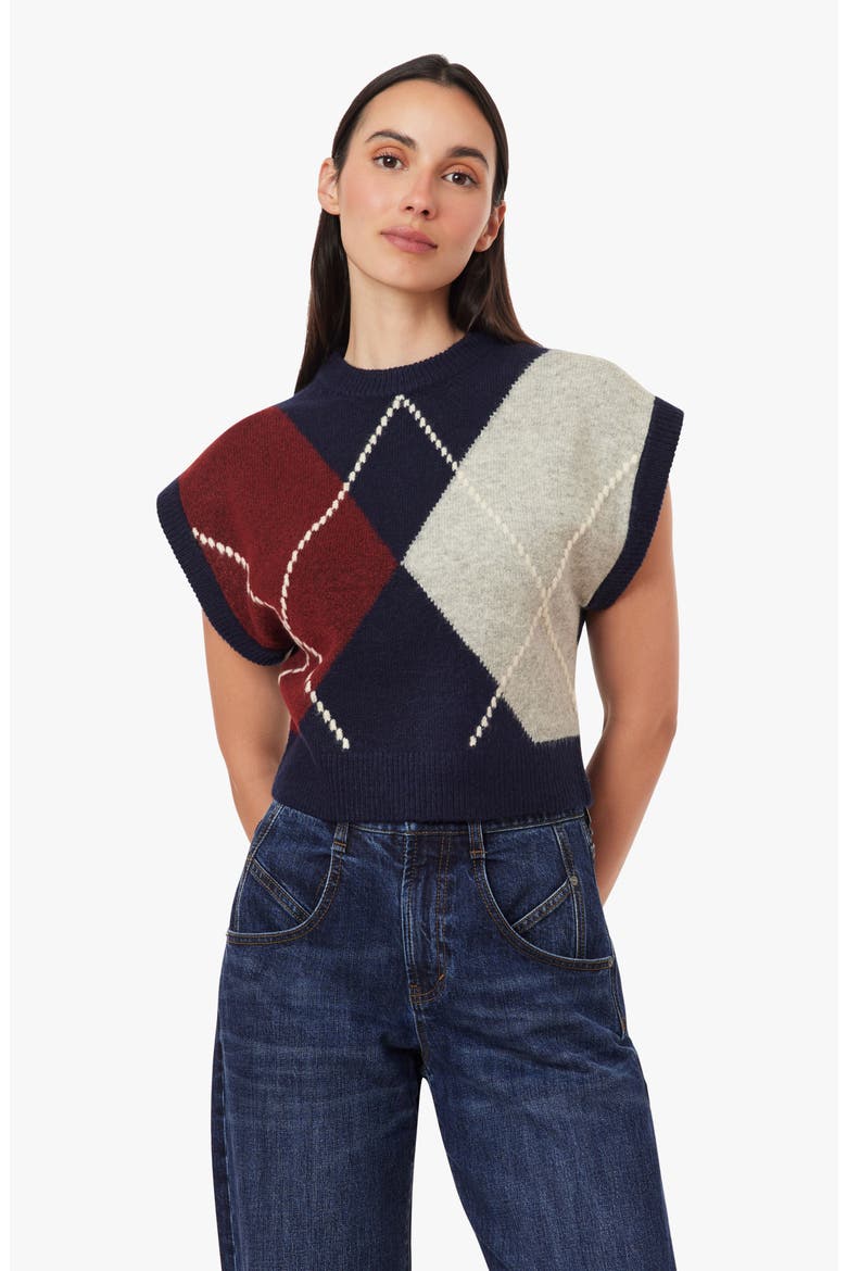 Argyle Sweater Vest, Alternate, color, NAVY WITH WINETASTING