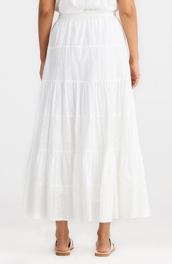Tiered Cotton Maxi Skirt