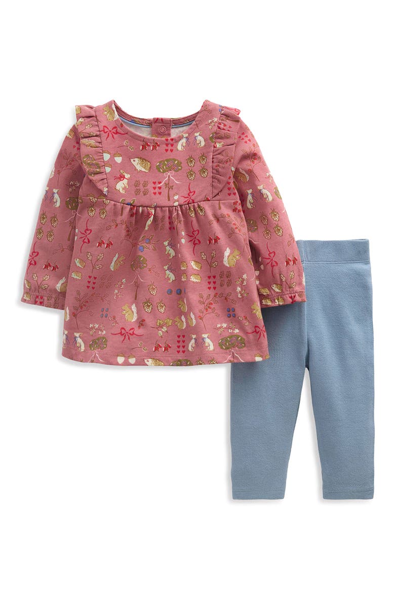 Jersey Tunic and Leggings Set, Main, color, VINTAGE ROSE WOODLAND FRIENDS