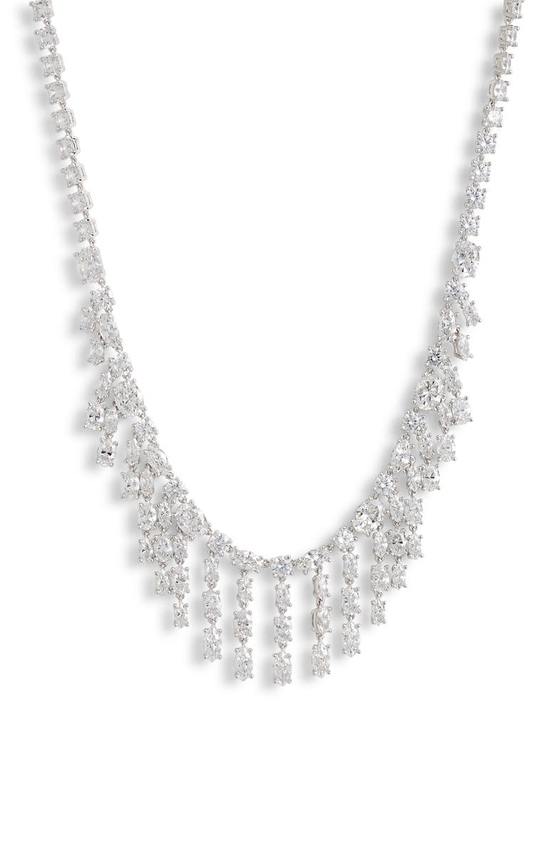 Nordstrom Cubic Zirconia Fringe Necklace, Main, color, 