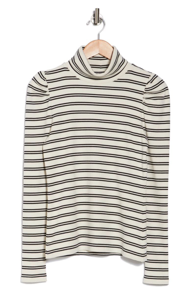Veronica Beard Cedar Stripe Long Sleeve Turtleneck Top, Alternate, color,