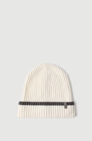 Brunello Cucinelli Cashmere English rib knit beanie with monili