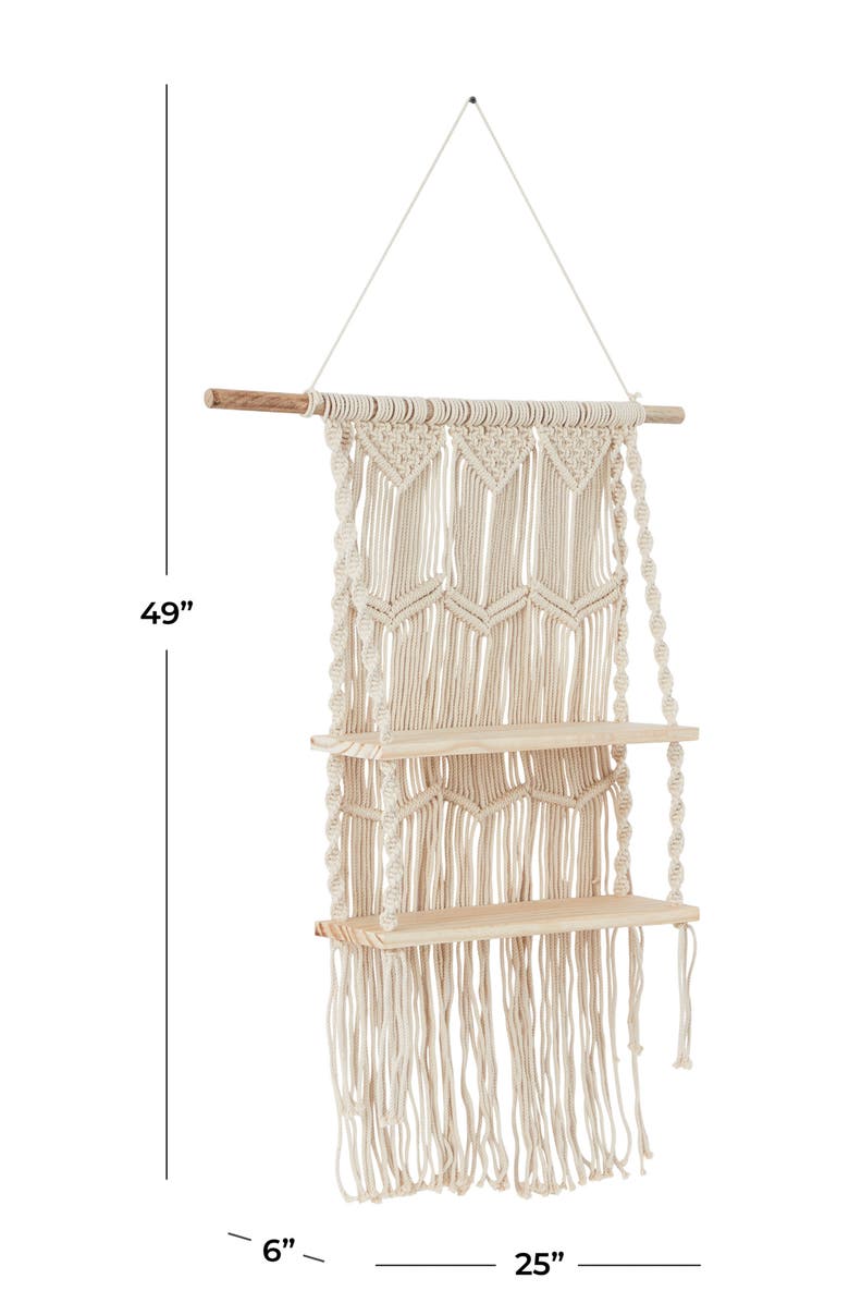 Novogratz Macramé Hanging Wall Shelf, Alternate, color,