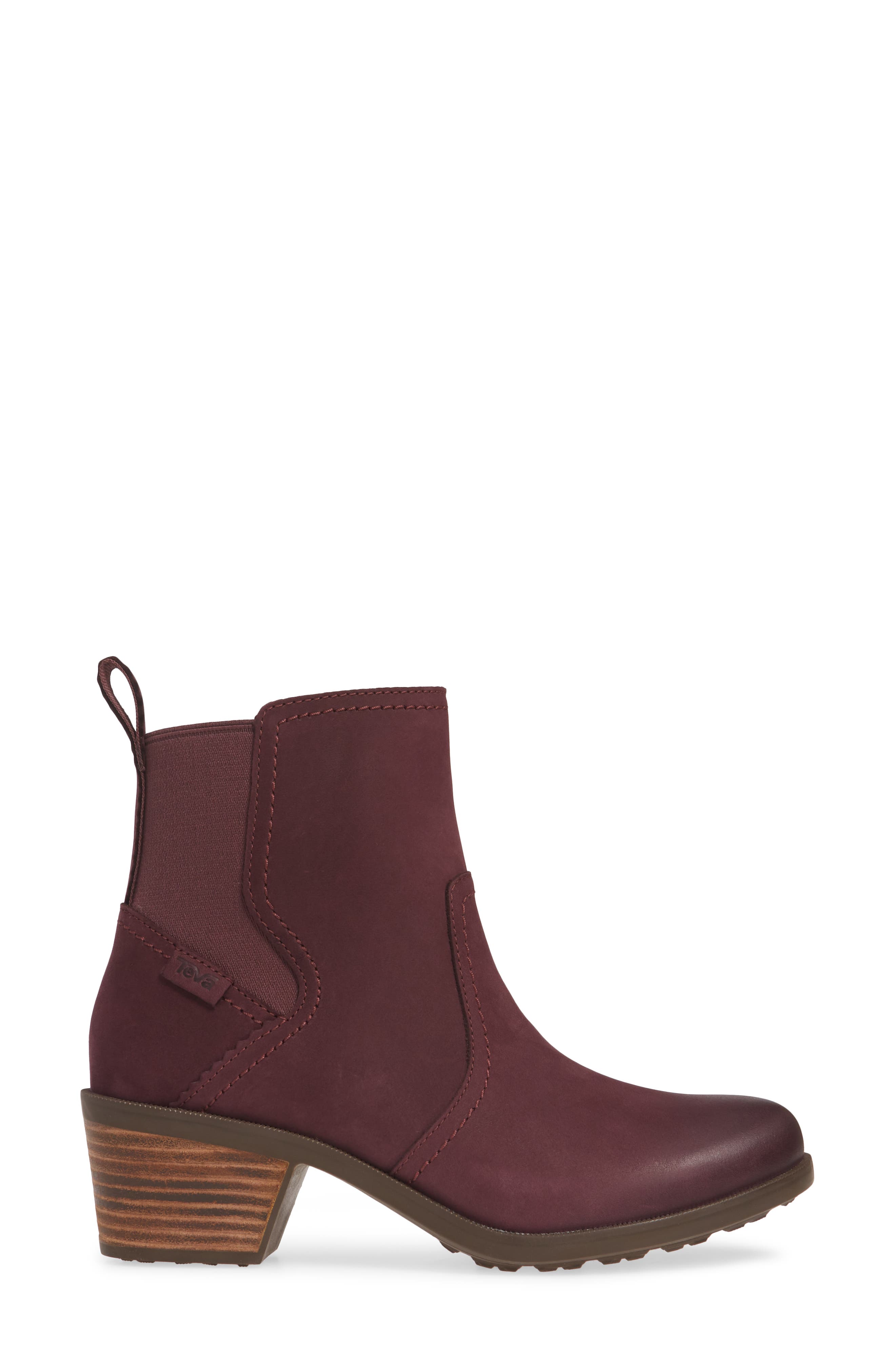 Anaya Waterproof Chelsea Boot, Alternate, color, VINEYARD WINE LEATHER