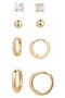 Set of 4 Demi Fine Essentials Stud & Hugging Hoop Earrings