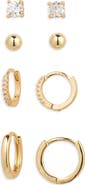 Nordstrom Set of 4 Demi Fine Essentials Stud & Hugging Hoop Earrings