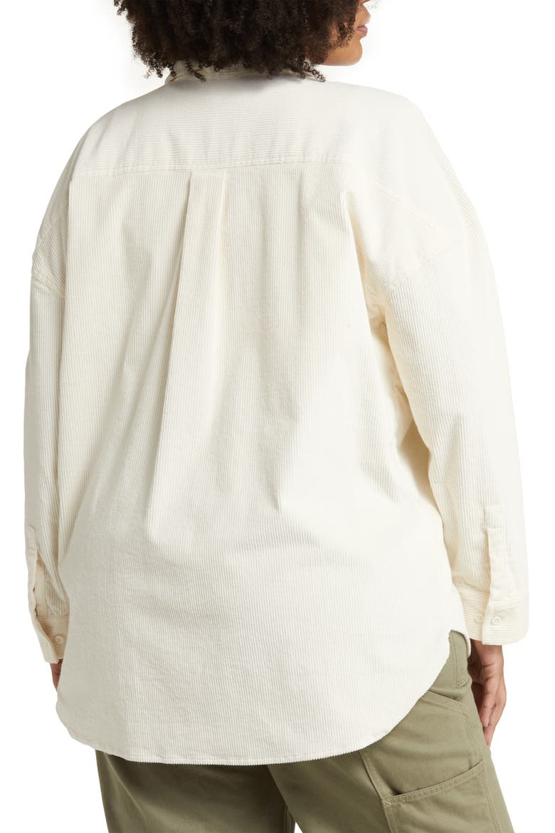 Corduroy Button-Up Shirt, Alternate, color, WHITE WHISPER