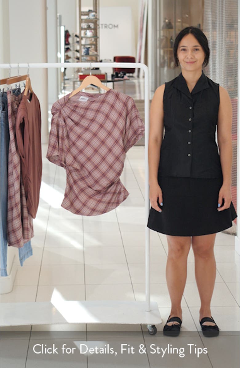 Neyala Plaid Short Sleeve Cotton Top, sales video thumbnail