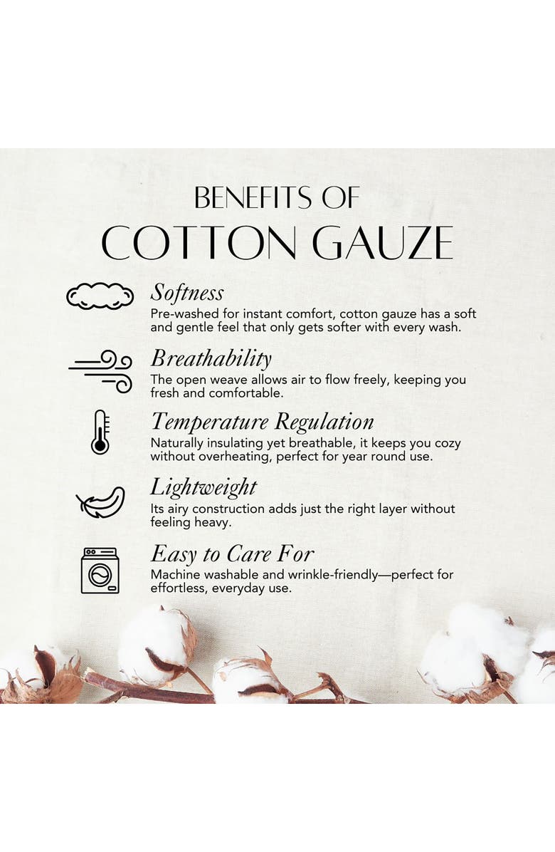 Crane Air Calm Crinkled Cotton Gauze 4-Piece Sheet Set, Alternate, color, Morning Fog