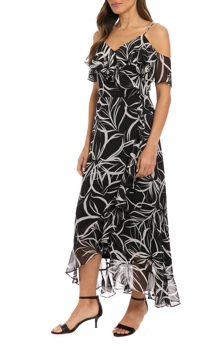 London Times Yoryu Cold Shoulder Maxi Dress, Alternate, color, 