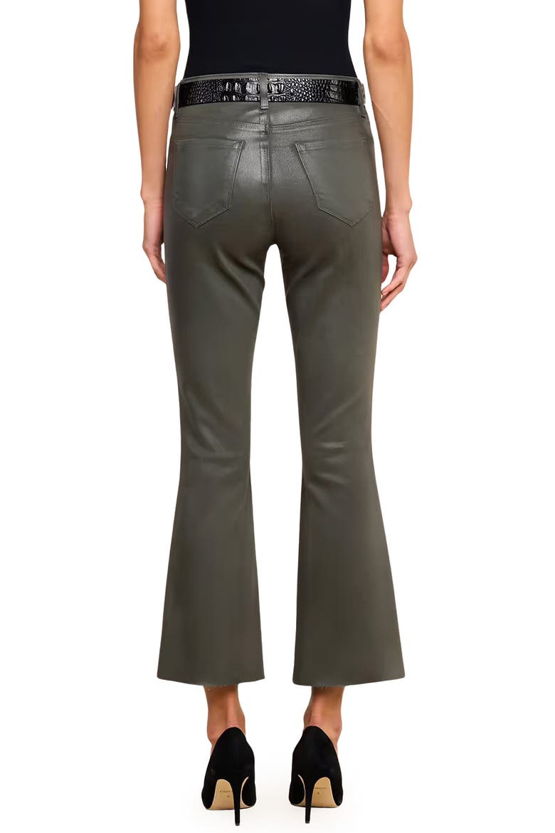 Kendra Coated High Waist Crop Flare Jeans, Alternate, color, ASH OLIVE COATED