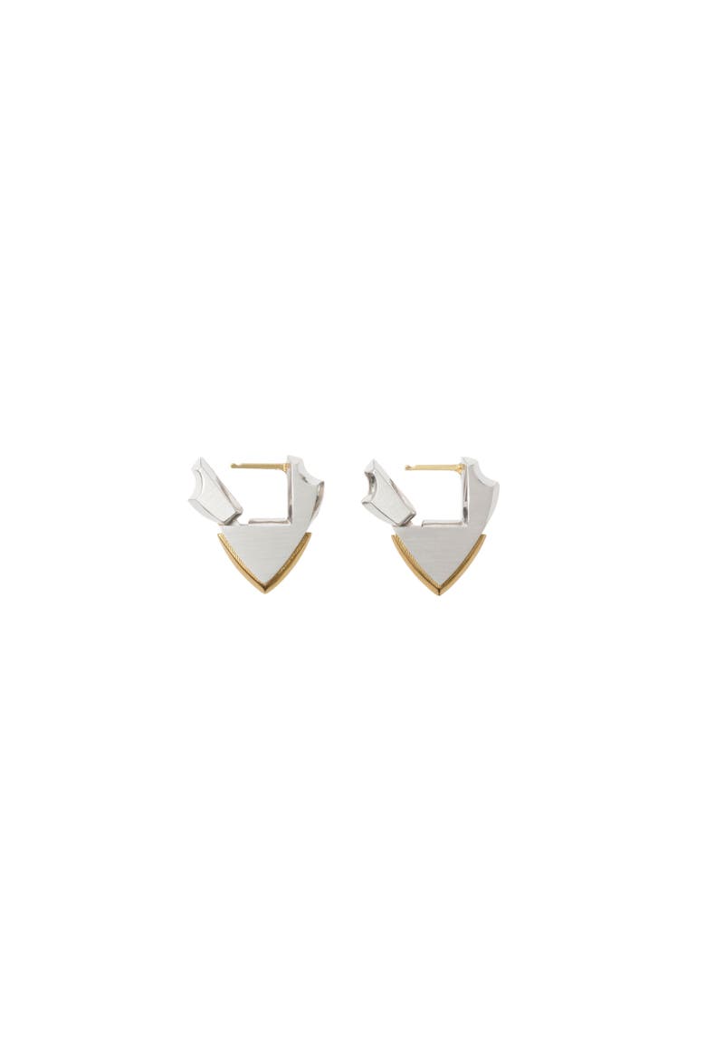 Small Shield Earrings, Alternate, color, Silver