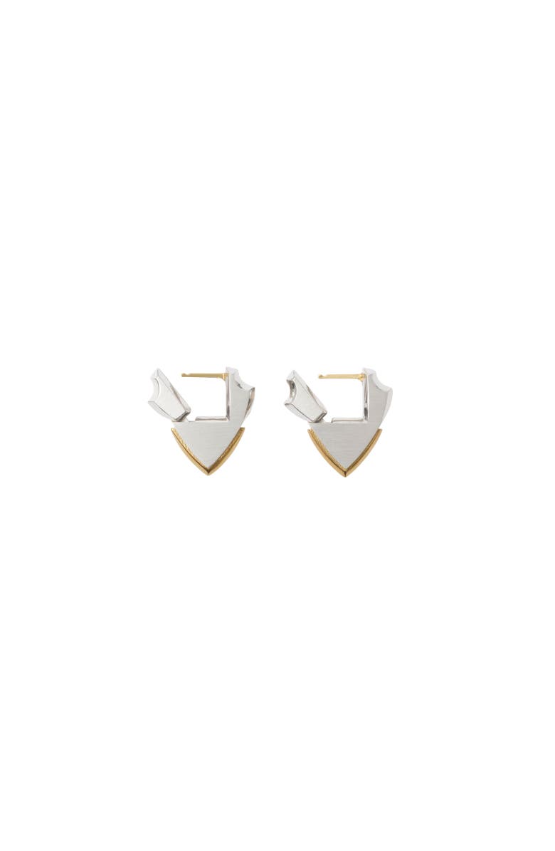 Burberry Small Shield Earrings, Alternate, color, Silver
