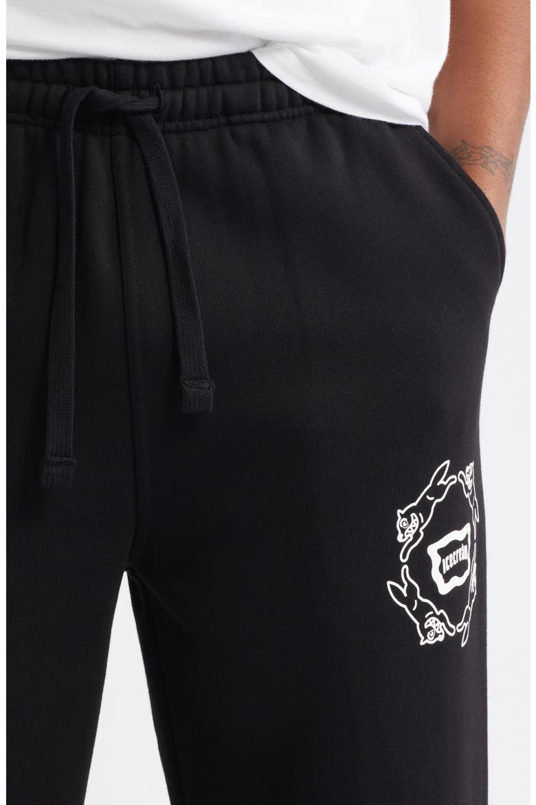 Vertical Logo Cotton French Terry Graphic Sweatpants, Alternate, color, BLACK