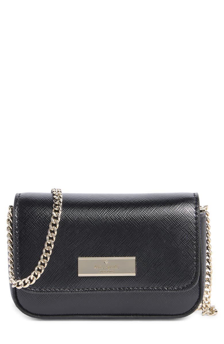 Kate Spade New York kenzie card case crossbody bag, Main, color, Black