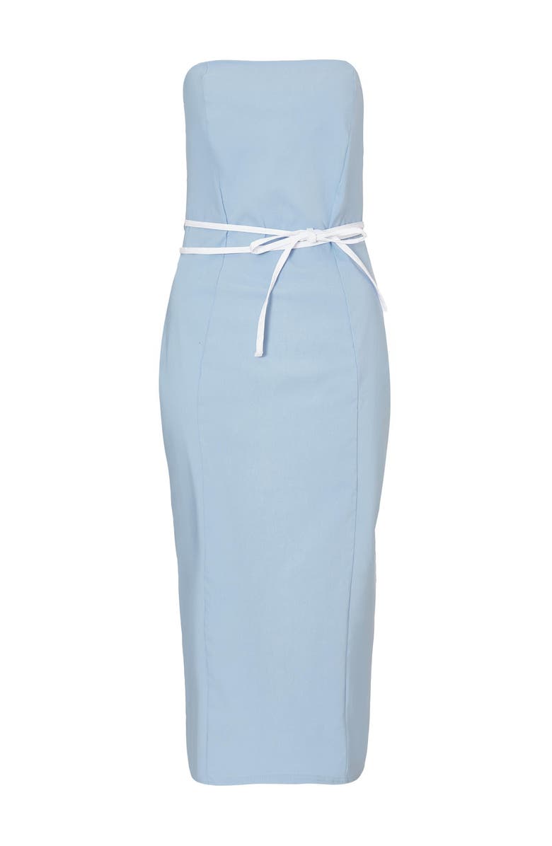 QUIZ Bengaline Midi with Tie Detail, Alternate, color, Pale Blue