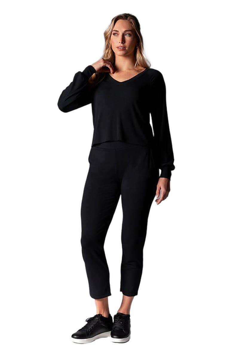 Tavi Rib Long Sleeve, Main, color, Ebony