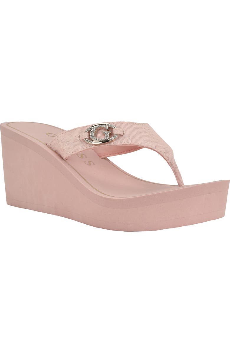 GUESS Shai Platform Wedge Flip Flop, Main, color,