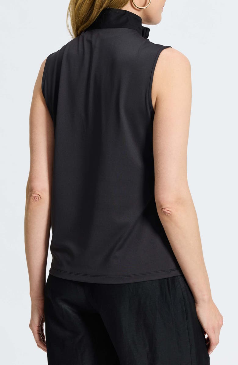 Foxcroft Tammy Ruffle Sleeveless Top, Alternate, color, Black