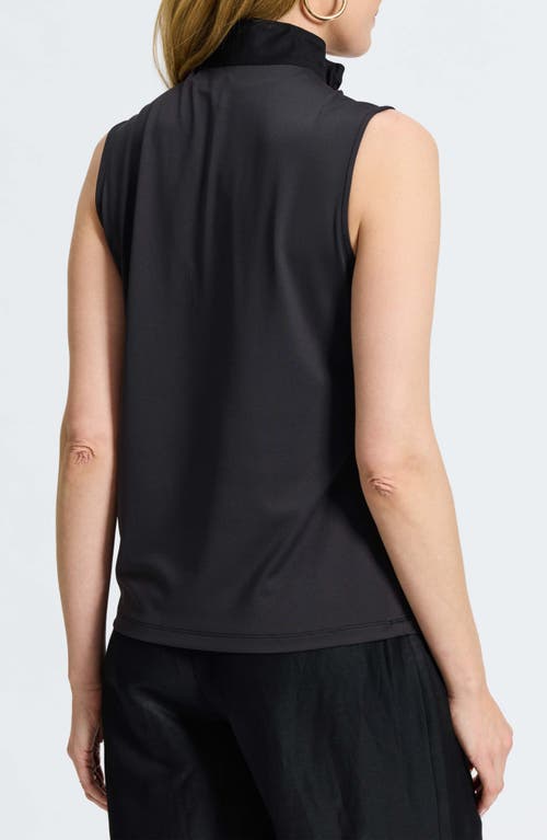 Foxcroft Tammy Ruffle Sleeveless Top In Black