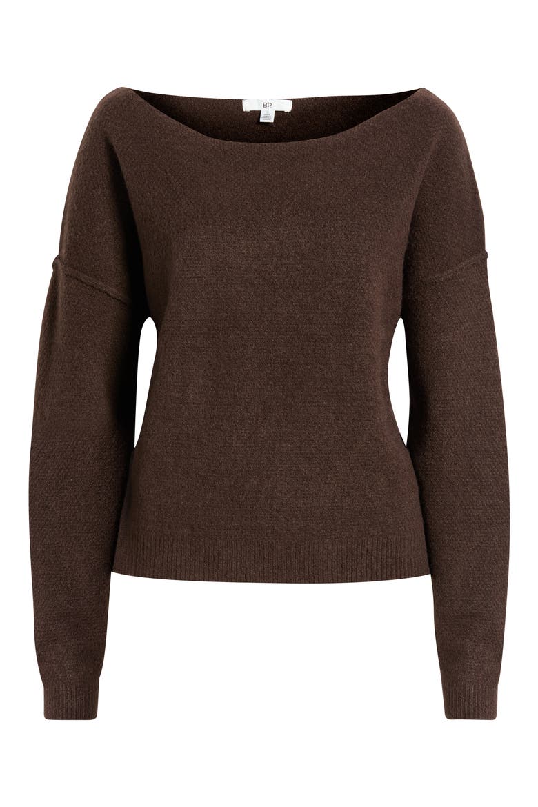 Off the Shoulder Sweater, Main, color, BROWN COFFEE