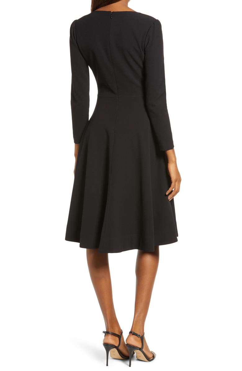 Dress the Population Catrine Fit & Flare Stretch Crepe Midi Dress, Alternate, color,