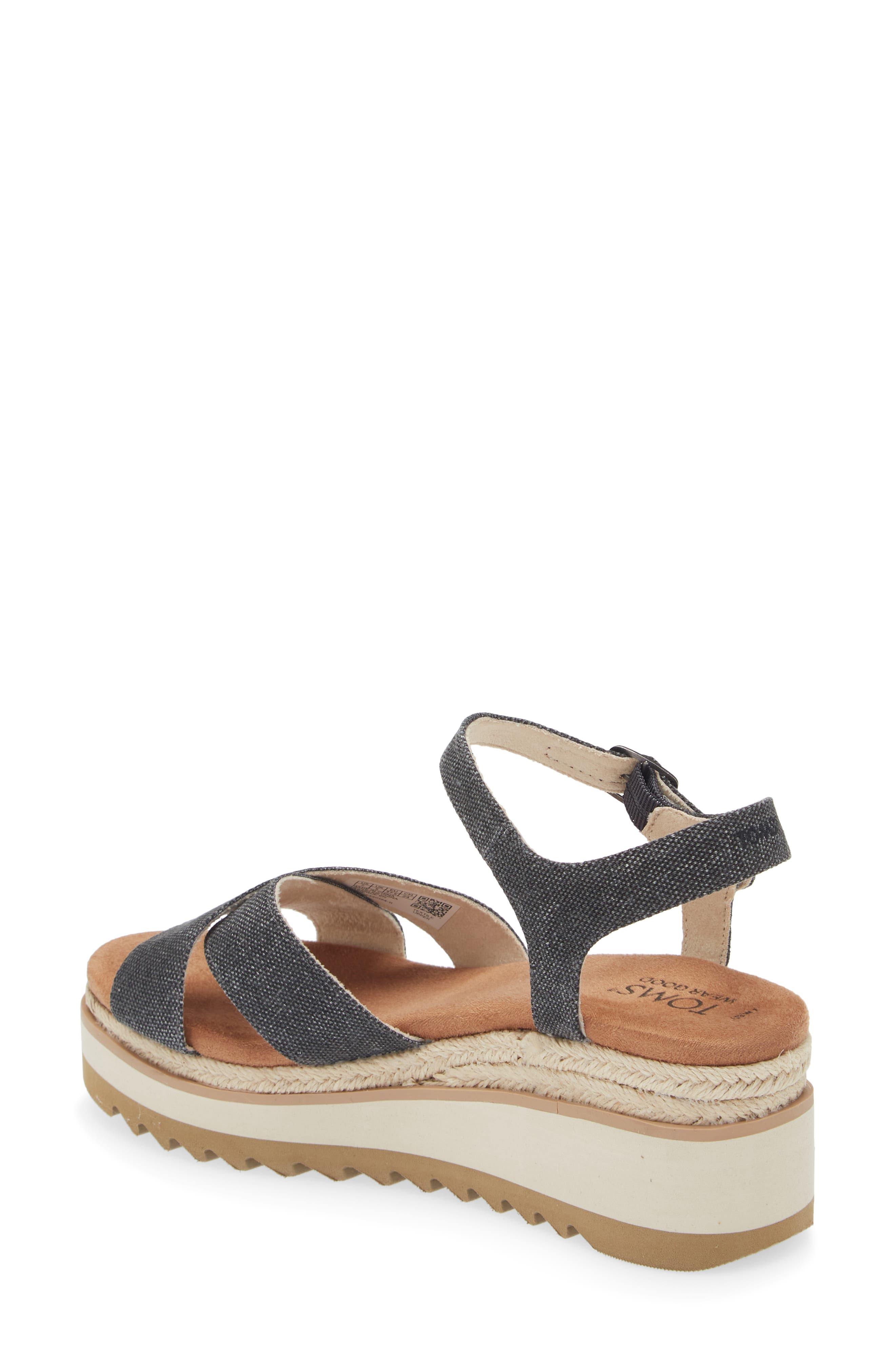 TOMS Gia Platform Wedge Sandal, Alternate, color, Black