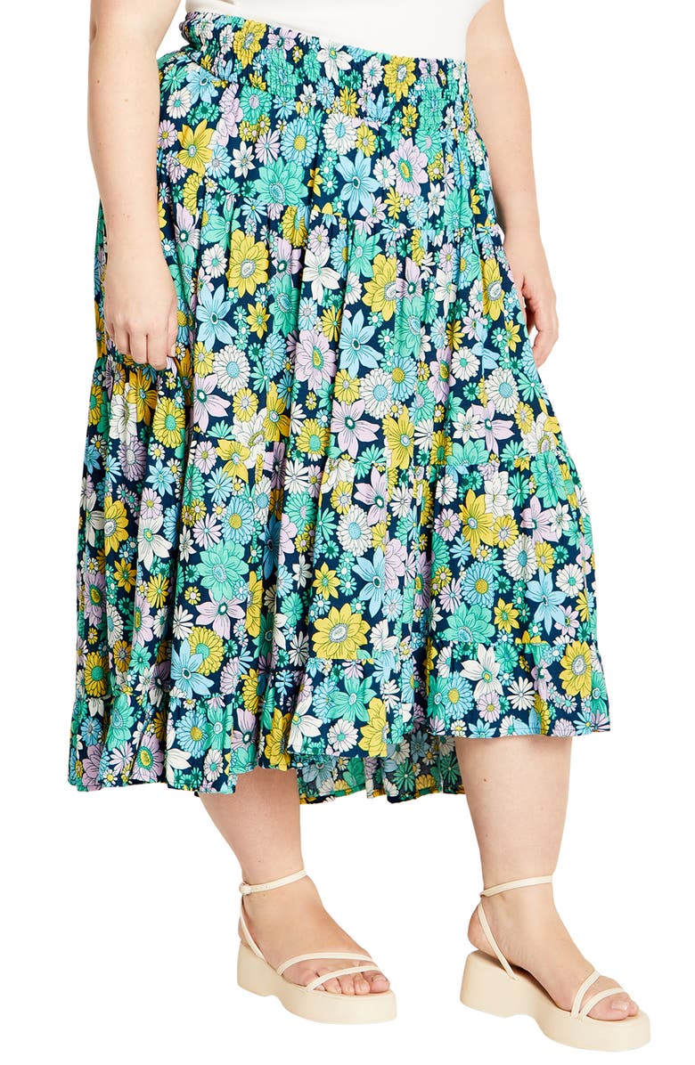 City Chic Bianca Smocked Waist Maxi Skirt, Alternate, color, 