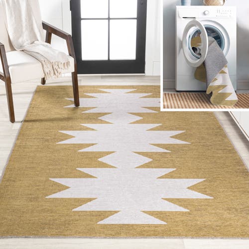 Jonathan Y Chayton Minimalist Geometric Machine-washable Area Rug In Green
