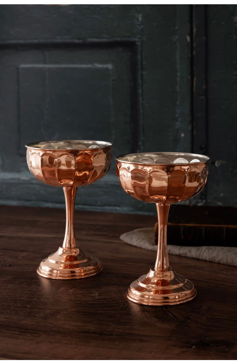 Coppermill Kitchen Vintage-Inspired Copper Coupe Glasses, Alternate, color, Copper