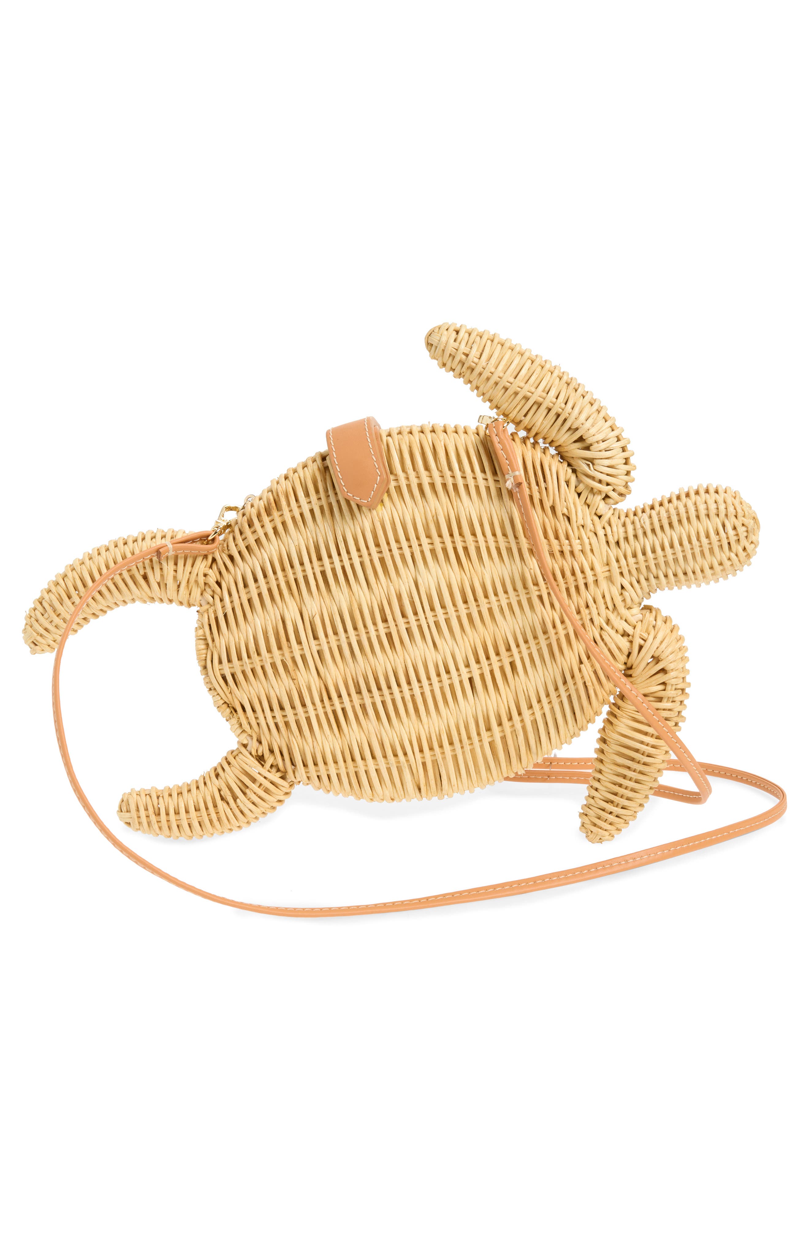 POOLSIDE The Tortoise Rattan Convertible Clutch, Alternate, color, Natural
