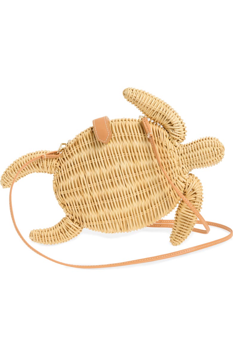 POOLSIDE The Tortoise Rattan Convertible Clutch, Alternate, color, Natural