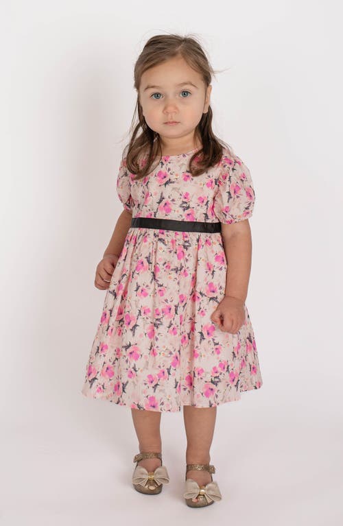 Popatu Floral Print Dress In White/pink