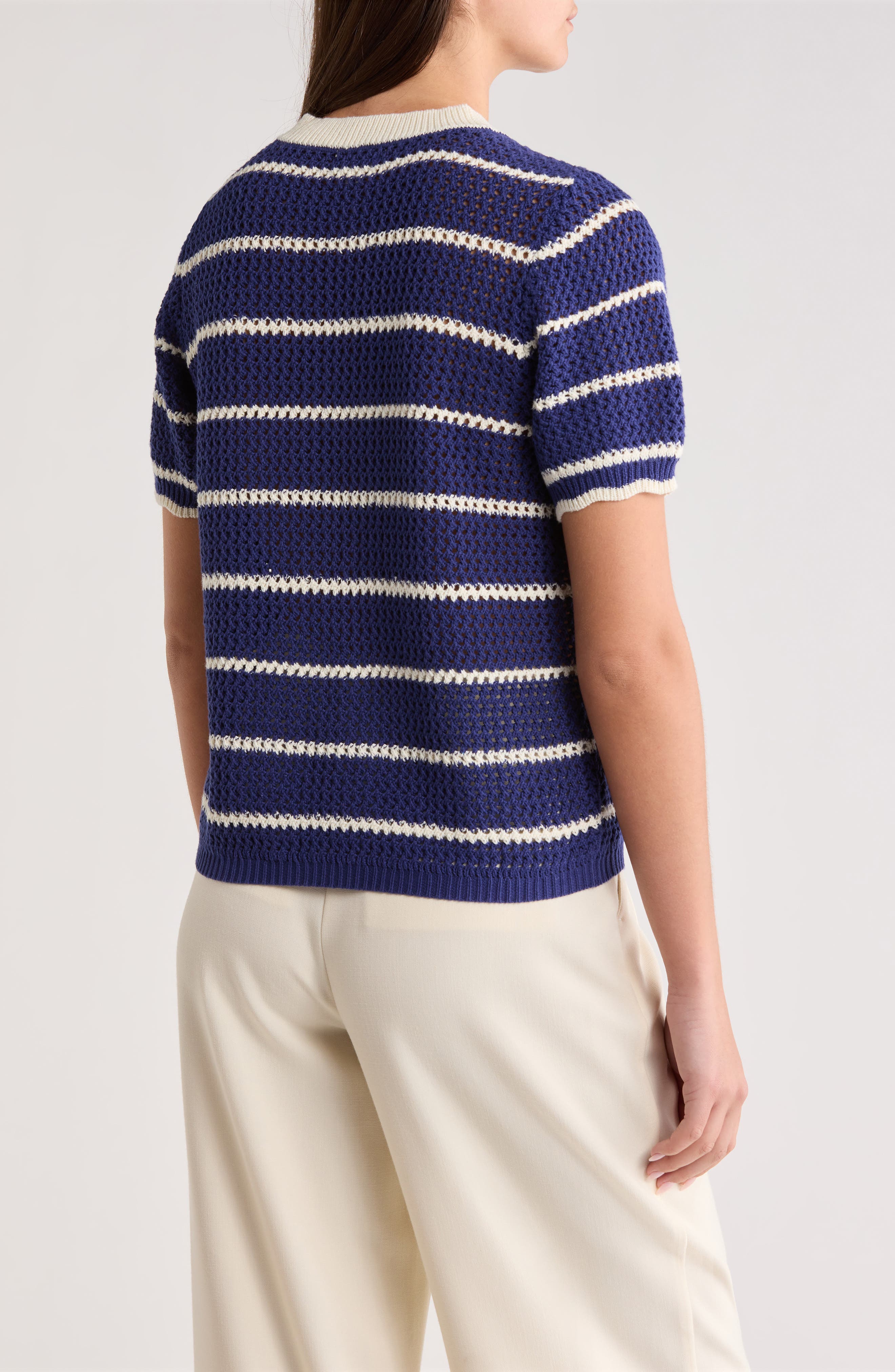 Dannah Stripe Open Knit Sweater - image 2