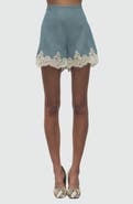 MAUDE CLUB Rora Lace Hem Shorts