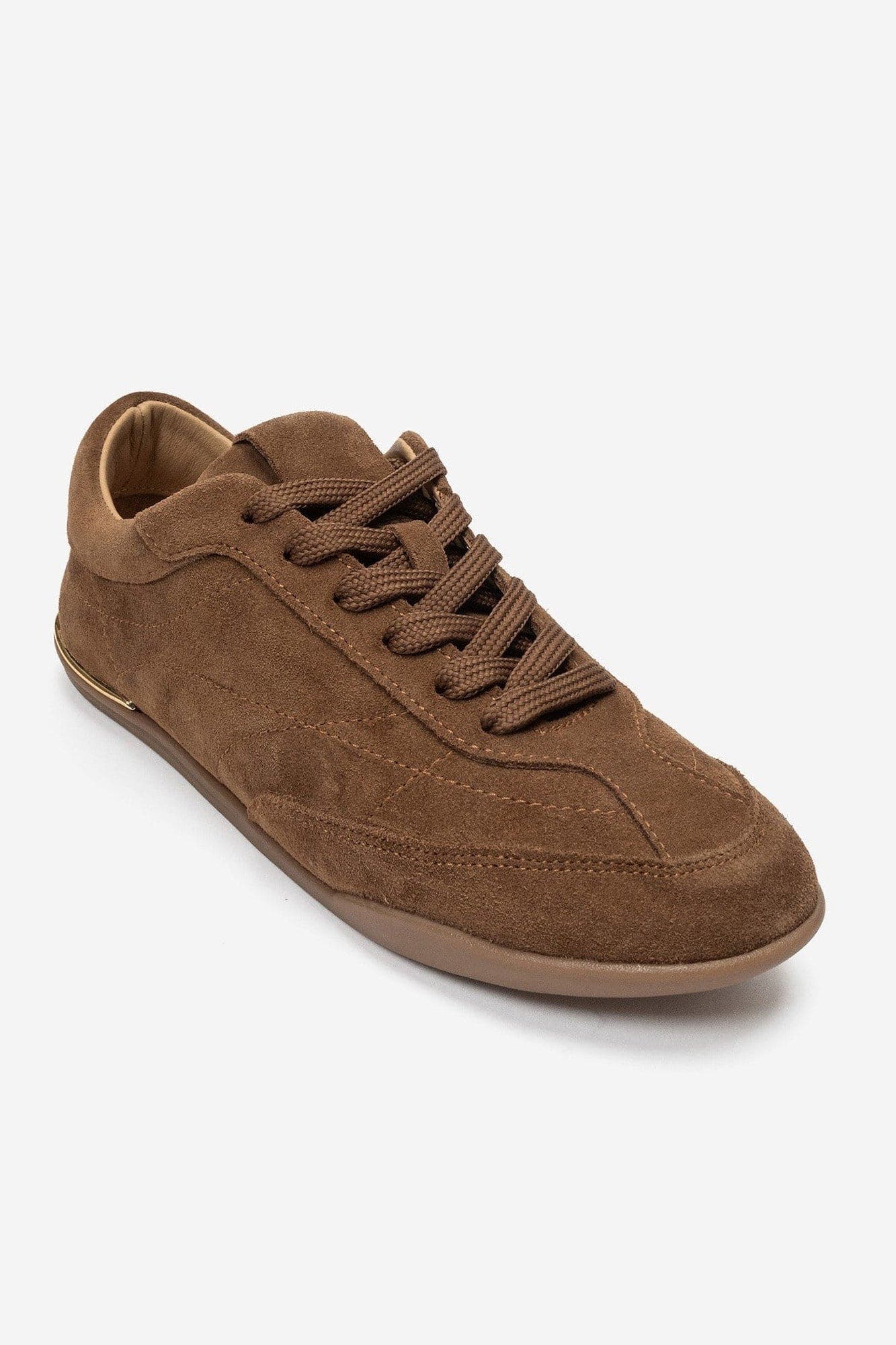 Polette Leather Sneaker, Main, color, Cognac Suede