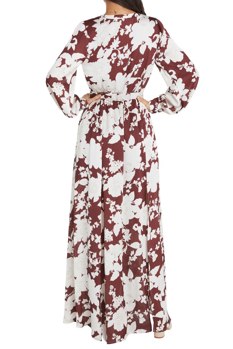 Collection Floral Print Long Sleeve Maxi Dress, Alternate, color, TAUPE/ BROWN