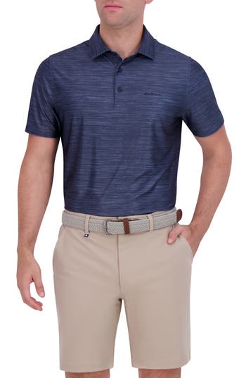 Ben Sherman Mélange Stretch Tech Polo In Blue