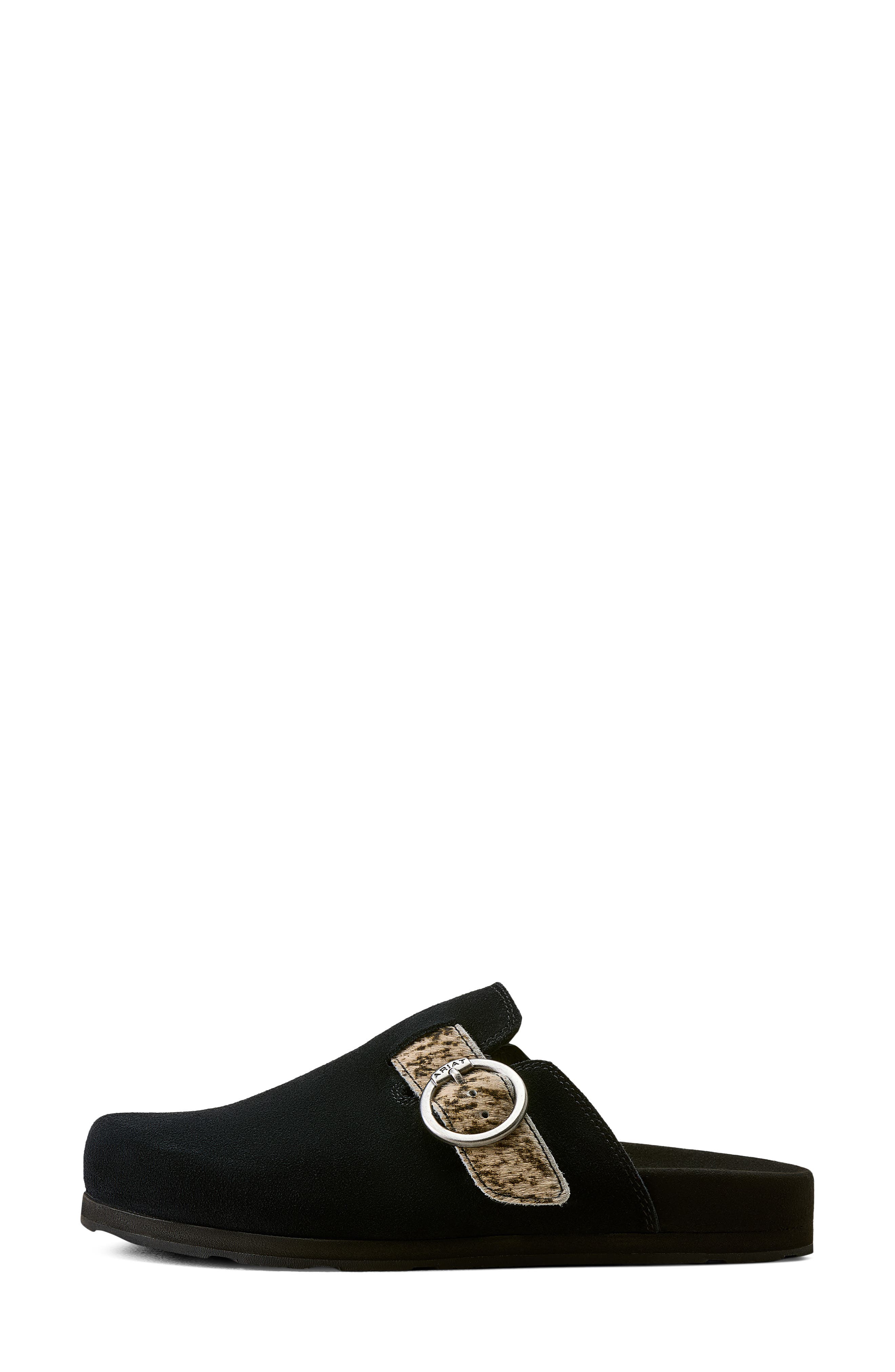 Country Leather Mule, Alternate, color, BLACK SUEDE