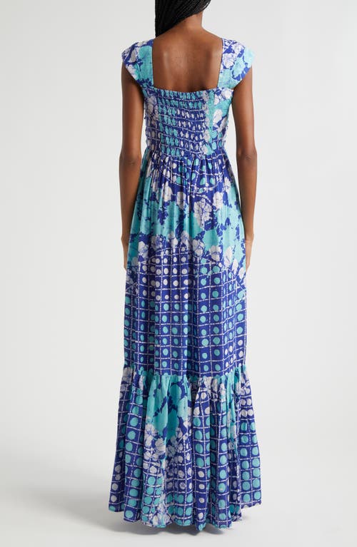 Busayo Tunde Maxi Dress In Blue Multi